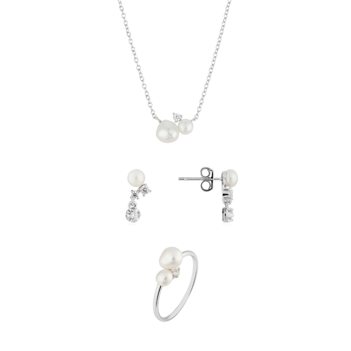 Argento Silver Cluster Pearl Gift Set
