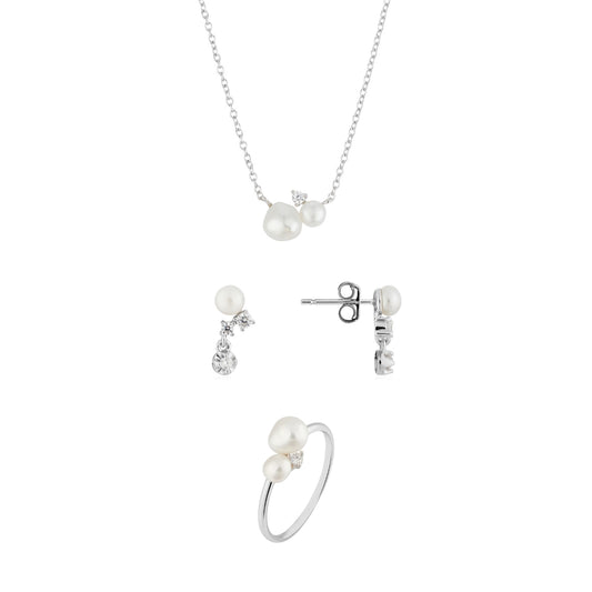 Argento Silver Cluster Pearl Gift Set