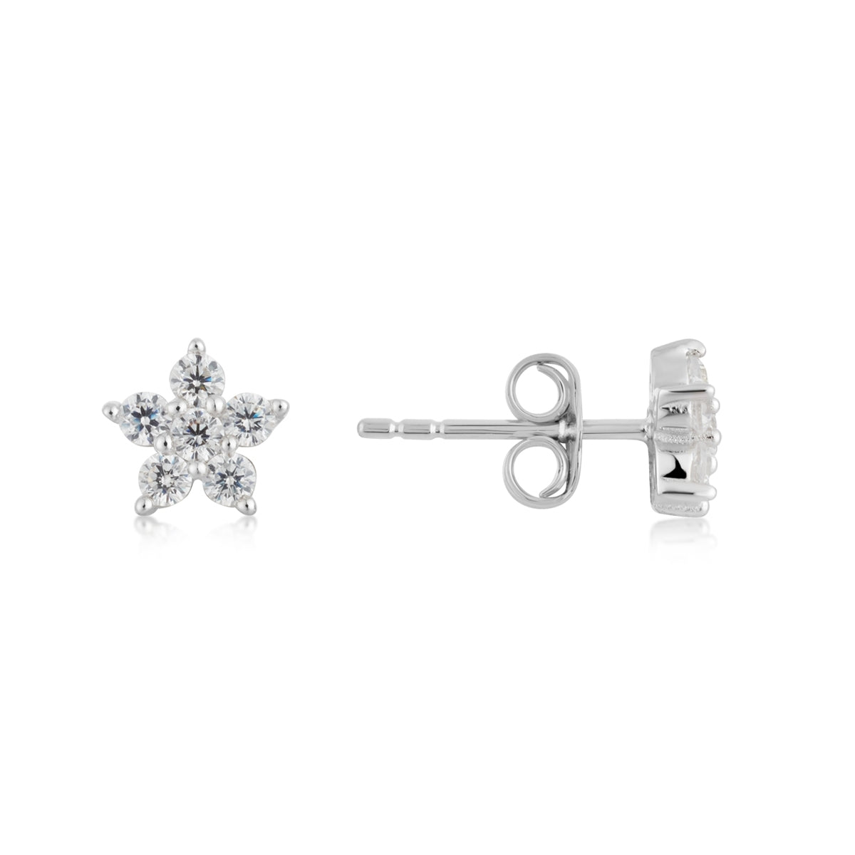 Argento Silver Floral Star Earring Set