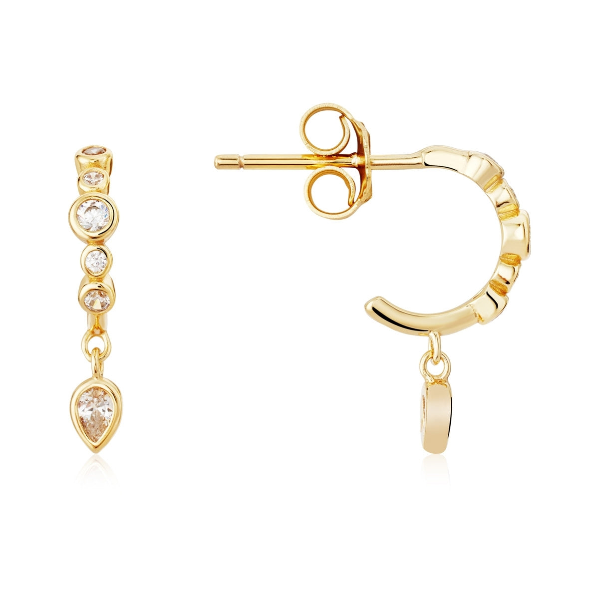 Argento Gold Pear CZ Earring Set