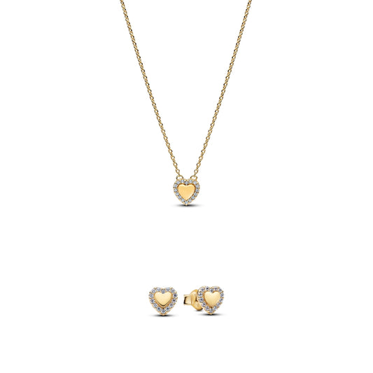 Pandora Gold Heart Halo Gift Set