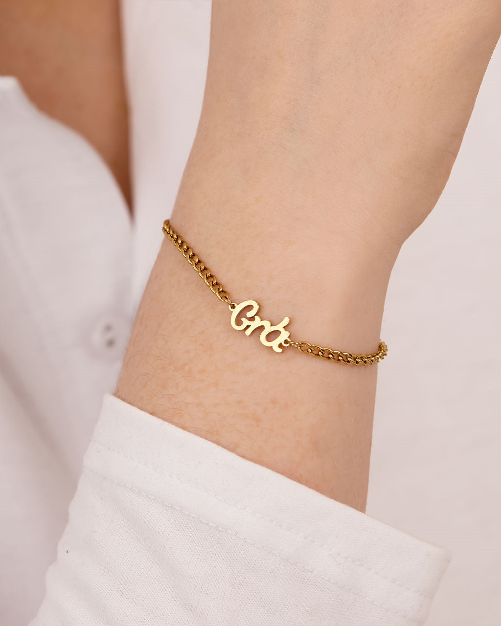 Over & Over Gold Stainless Steel Grá Chain Bracelet