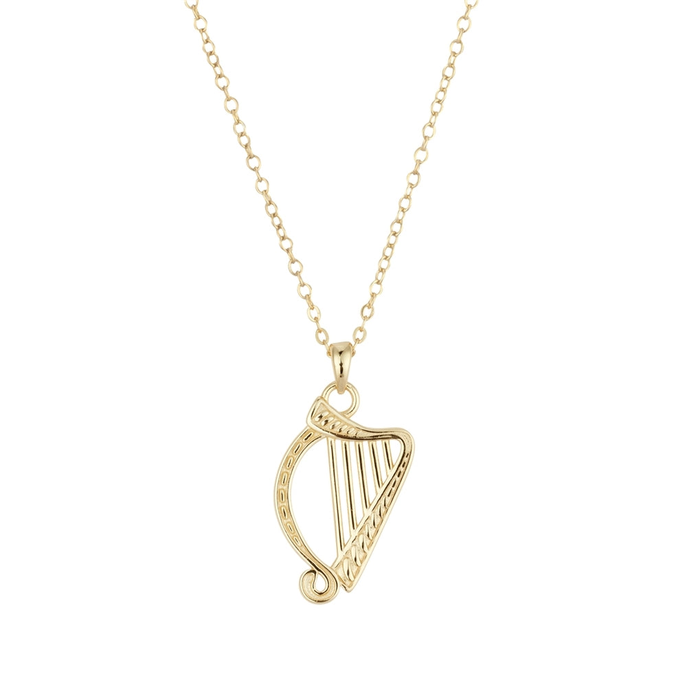 Argento Gold Ireland Harp Necklace Stack