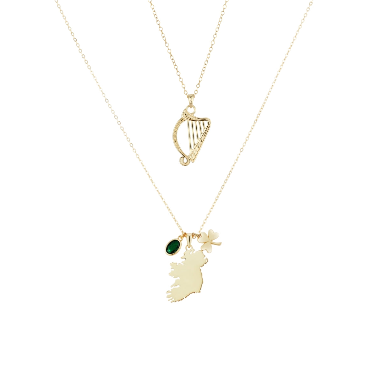 Ireland Harp Necklace Stack