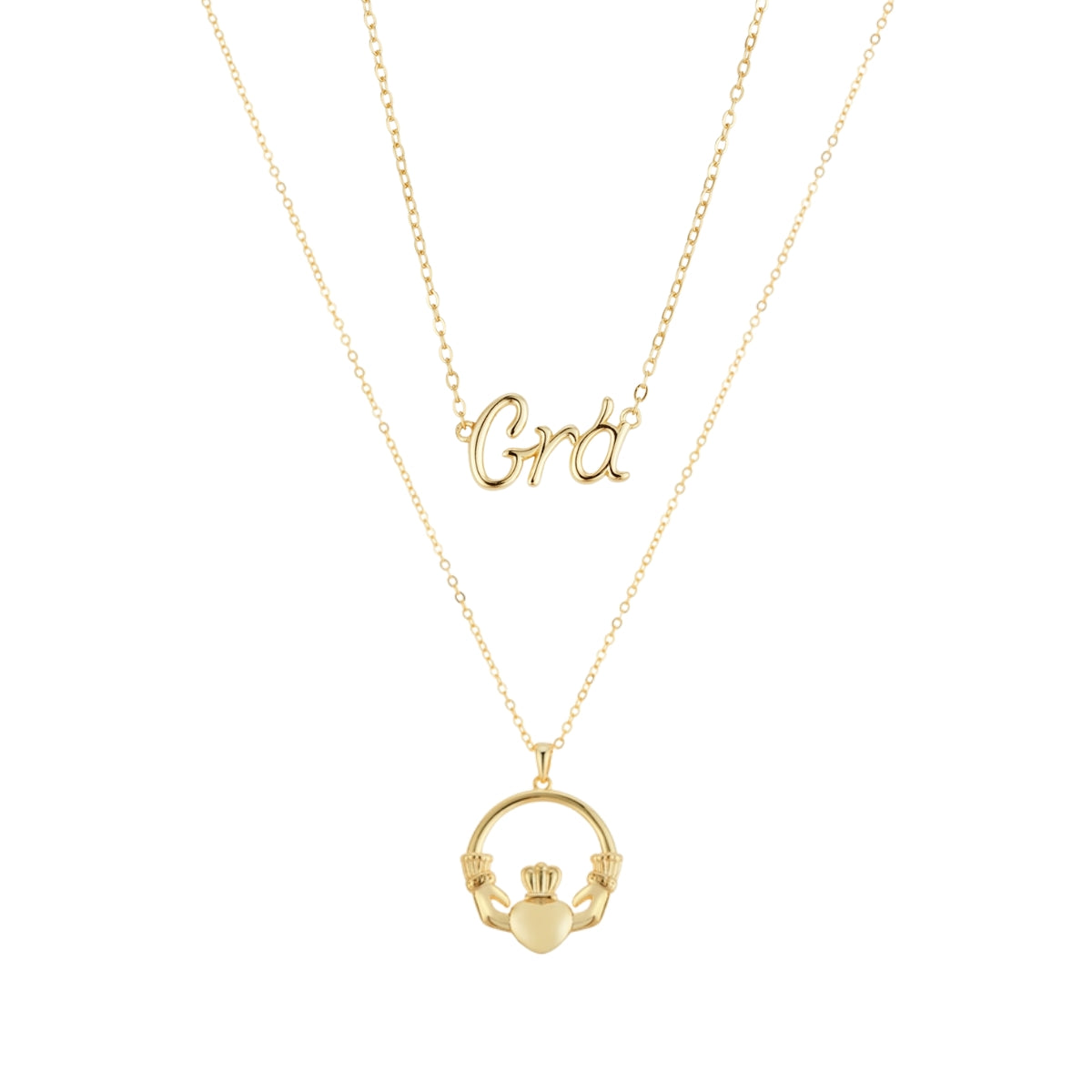 Argento Gold Love Claddagh Necklace Stack