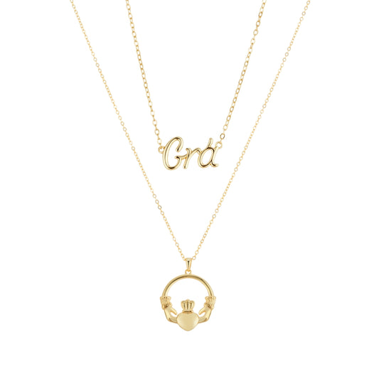 Argento Gold Love Claddagh Necklace Stack