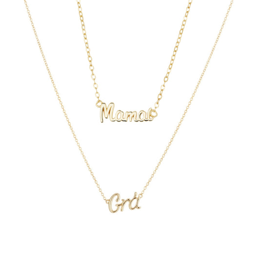 Argento Gold Love Mum Necklace Stack