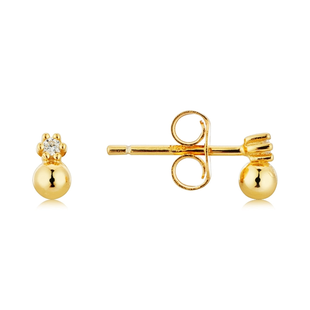 Argento Gold CZ Cluster Earring Stack