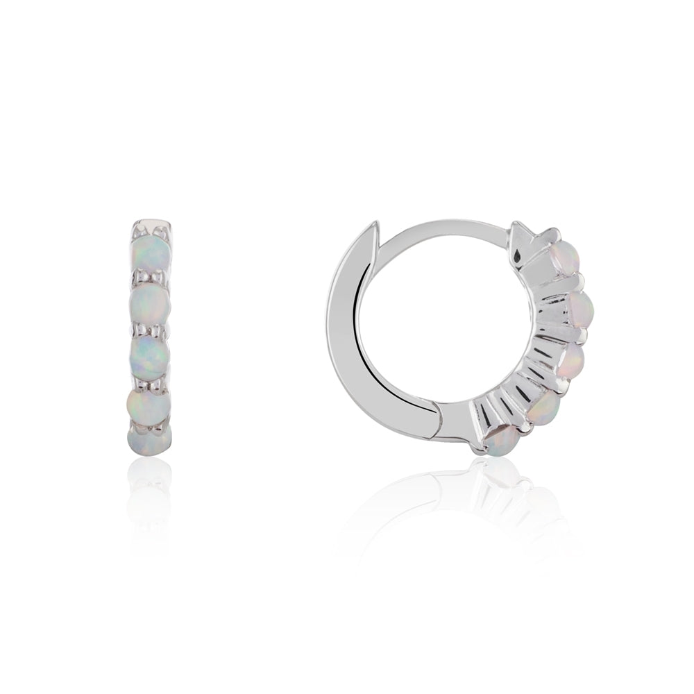 Argento Silver Opal Earring Stack