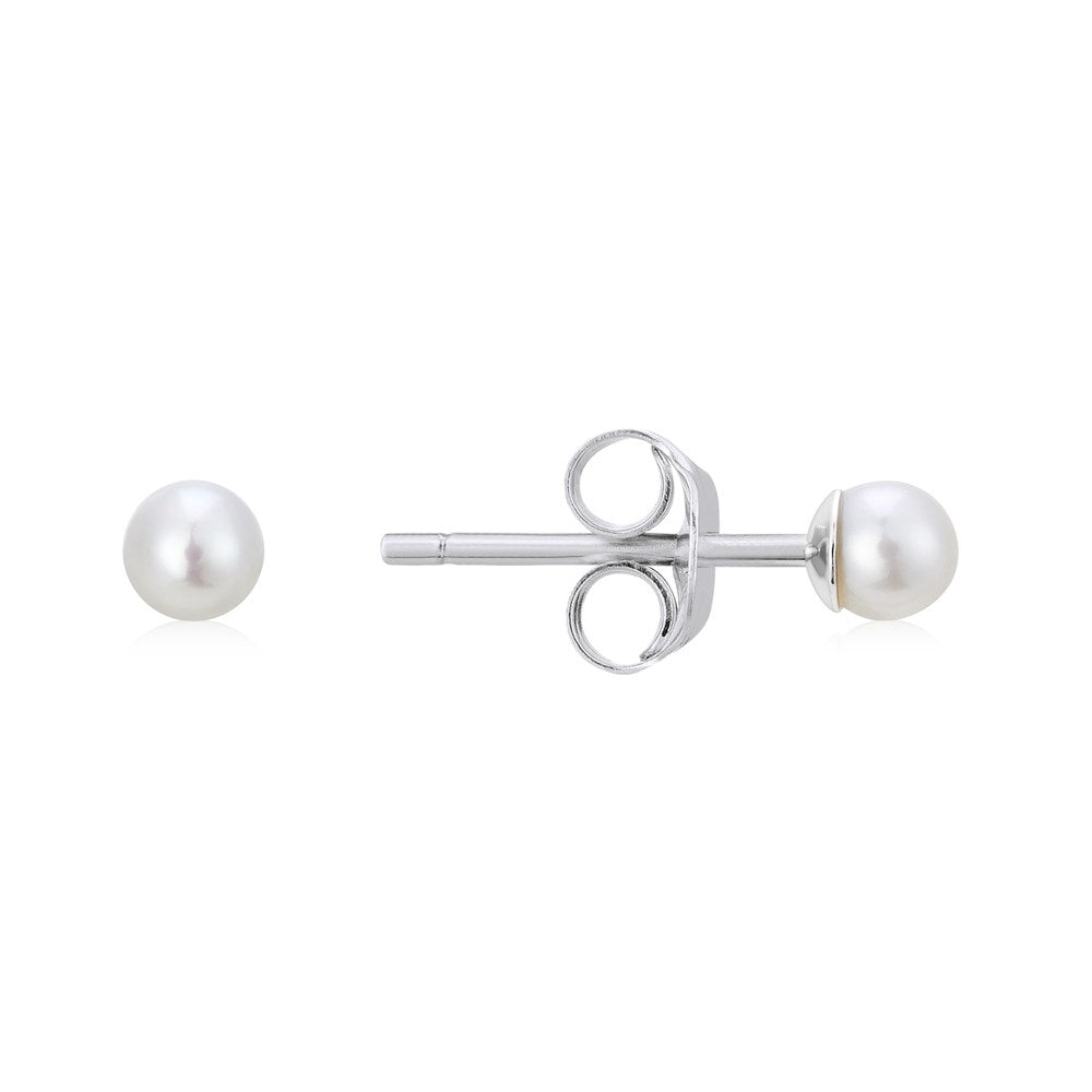 Argento Silver Pearl CZ Earring Stack
