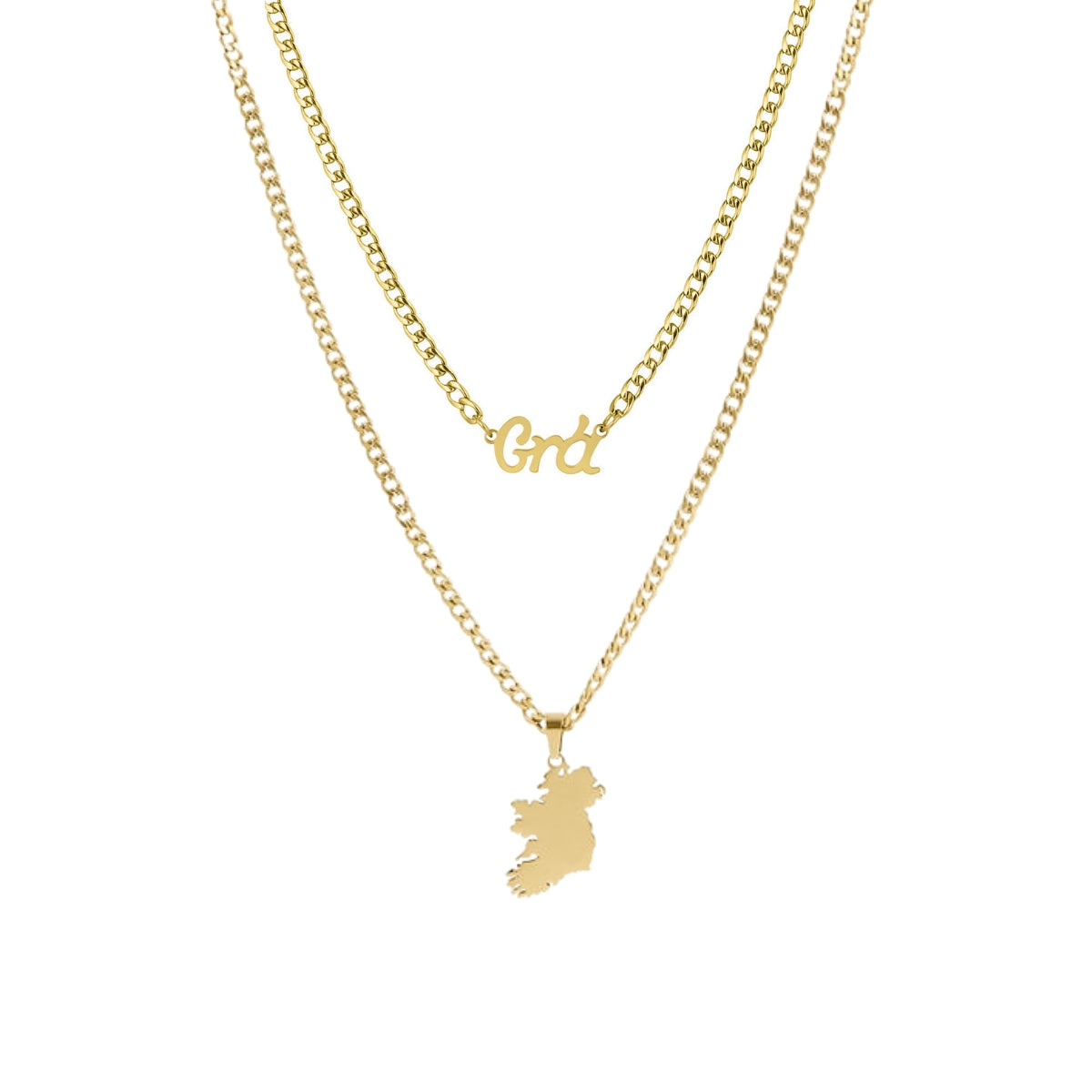Over & Over Gold Stainless Steel Grá Ireland Necklace Set