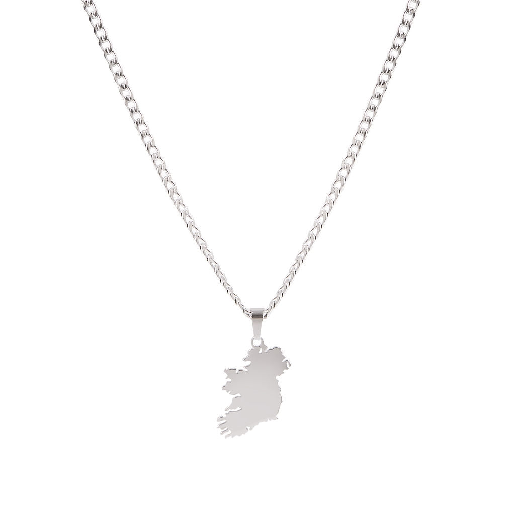 Over & Over Silver Stainless Steel Ireland Harp Necklace Set