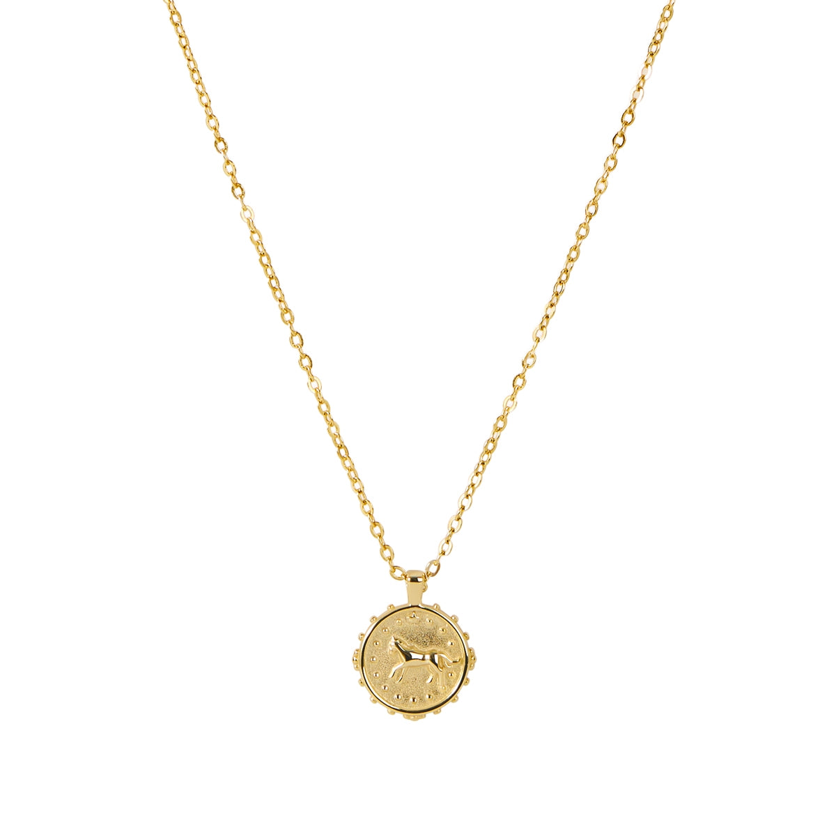 Argento Gold 14k Horse Coin Necklace