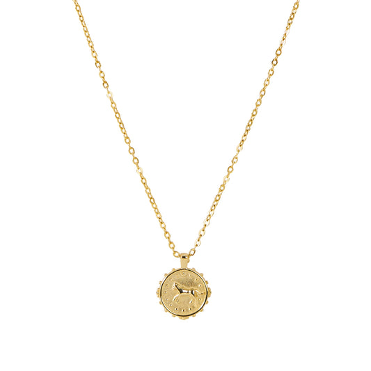 Argento Gold 14k Horse Coin Necklace