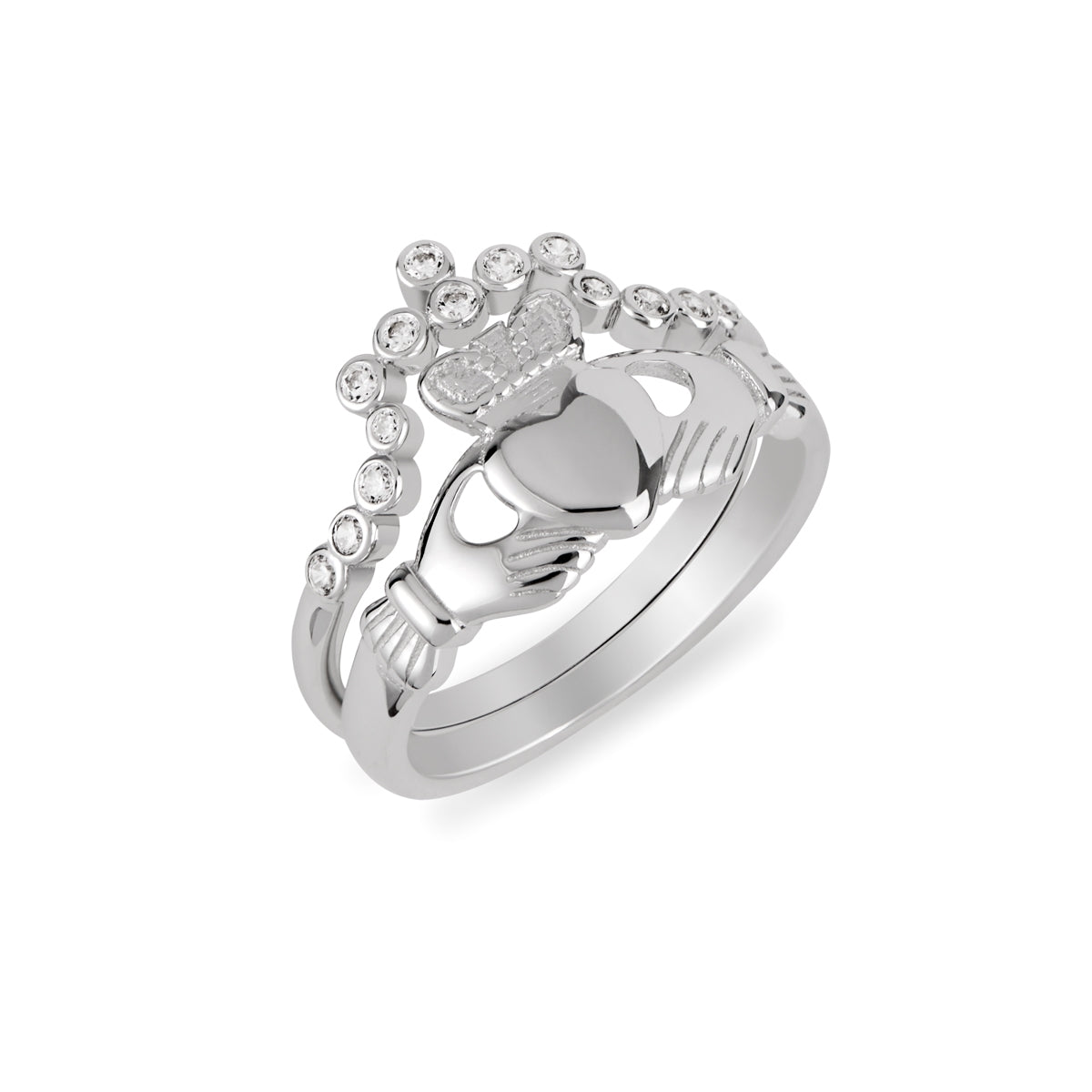 Argento Silver Stacking Ring for Claddagh