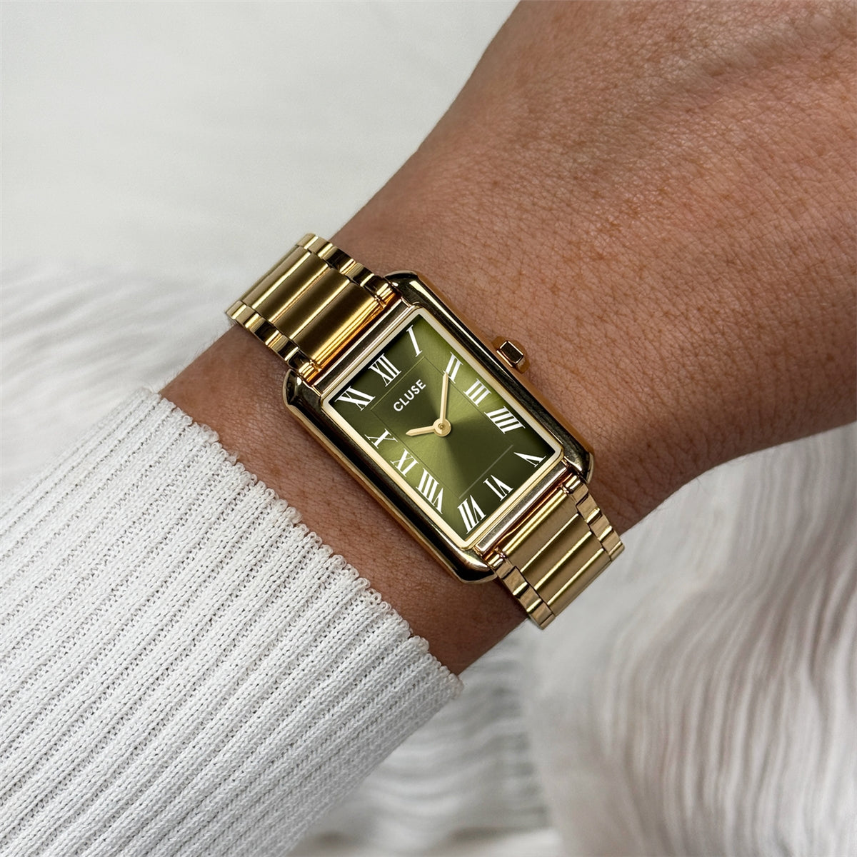 CLUSE Gold Belisenna Olive Watch