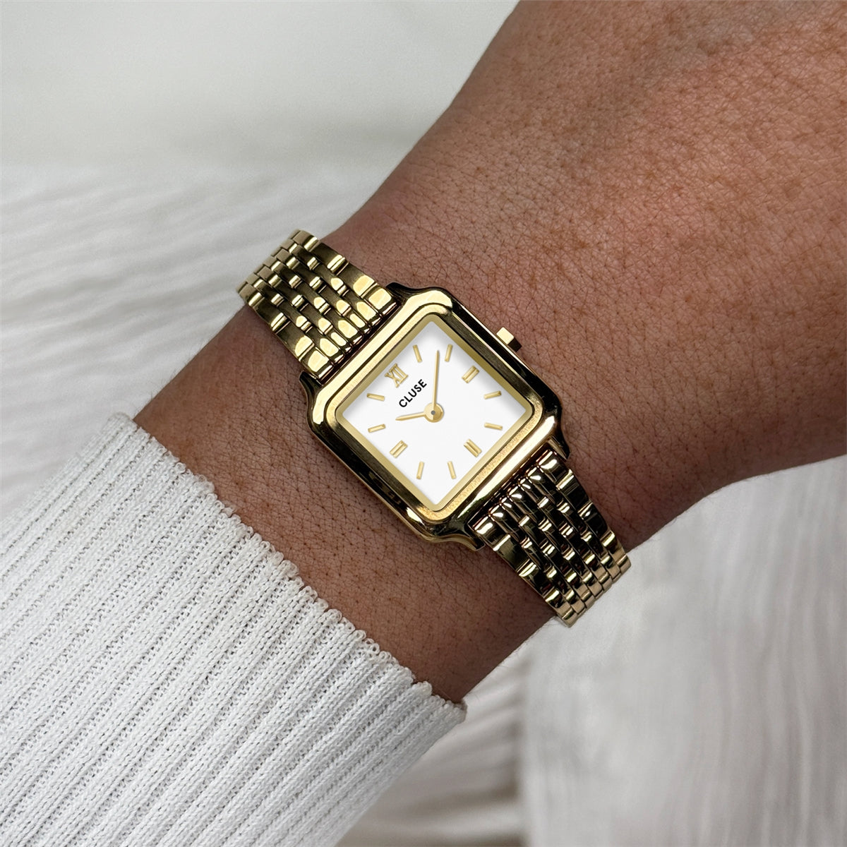 CLUSE Gold Gracieuse Mini White Watch