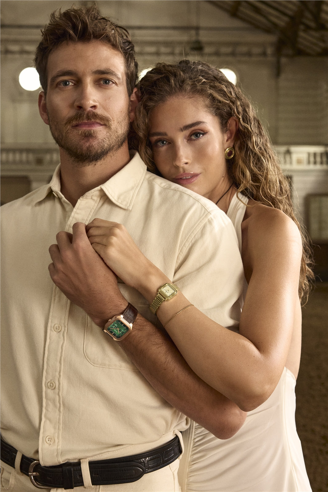 CLUSE Gold Gracieuse Petite Lace Square Watch