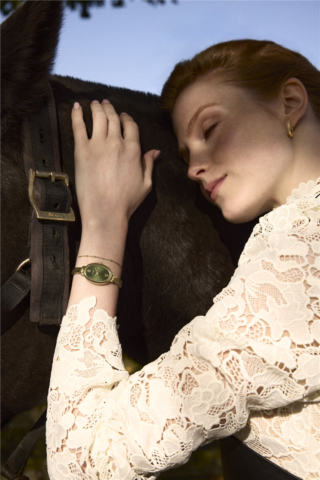 CLUSE Gold L'Ovale Olive Watch