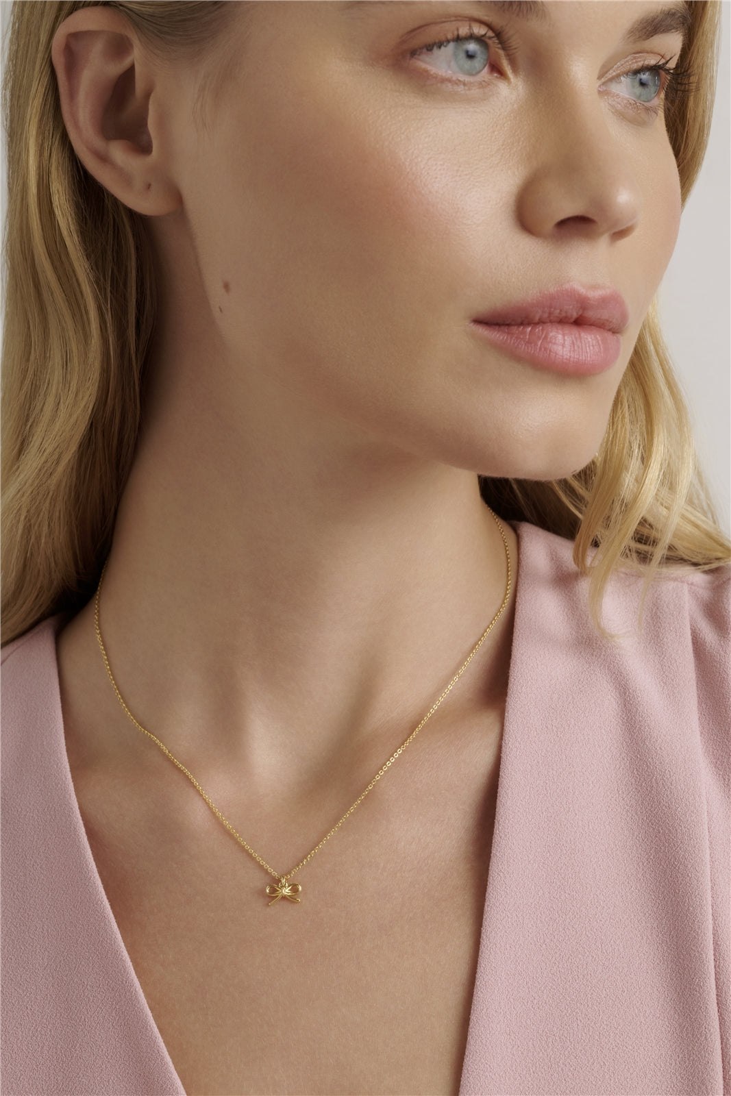 Ted Baker Gold Blaire Mini Metal Bow Necklace