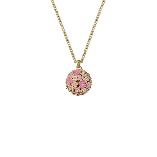 Ted Baker Gold Bonbon Bouquet Pink Flower Ball Necklace