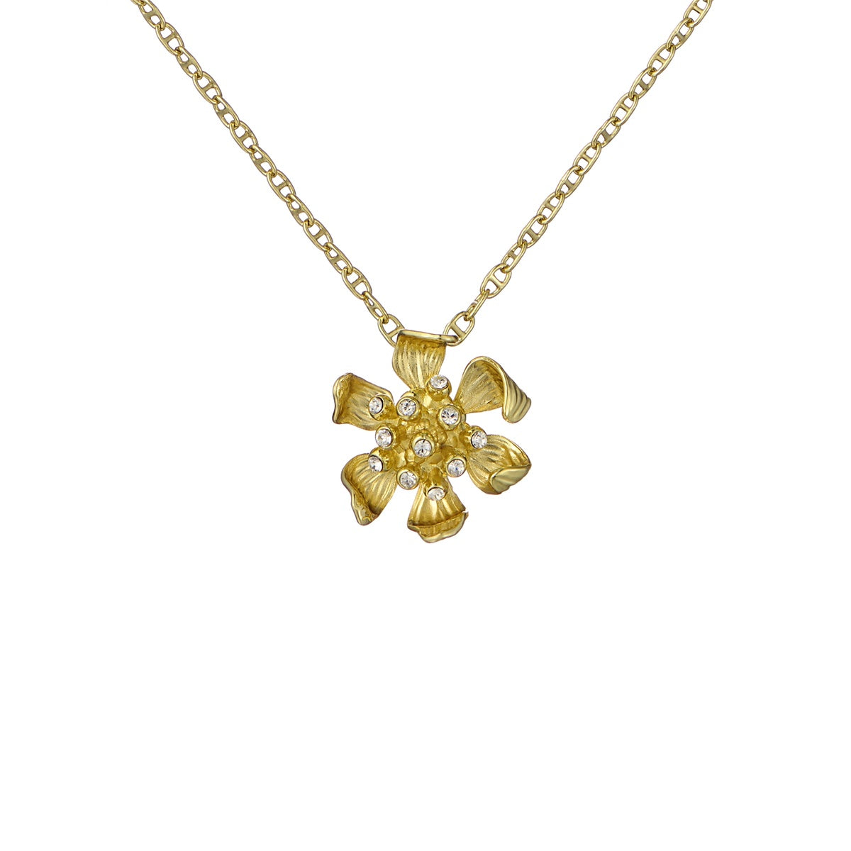 Ted Baker Gold Furina Furled Flower Necklace