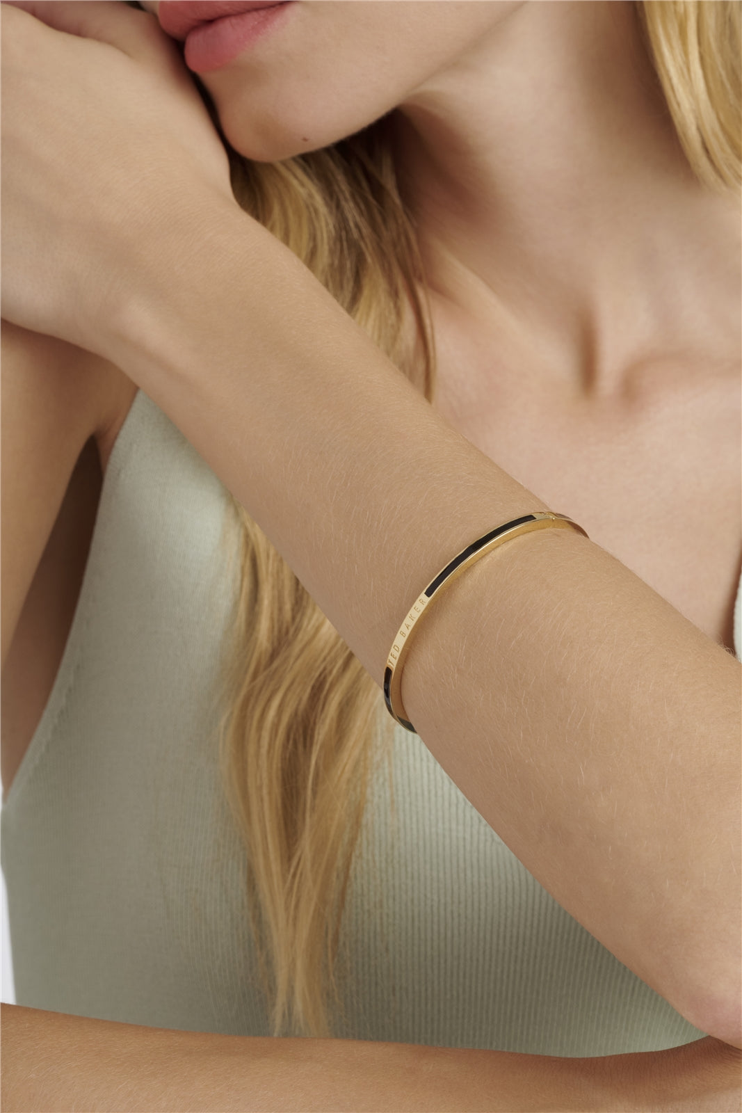 Ted Baker Gold Roley Black Enamel Bangle