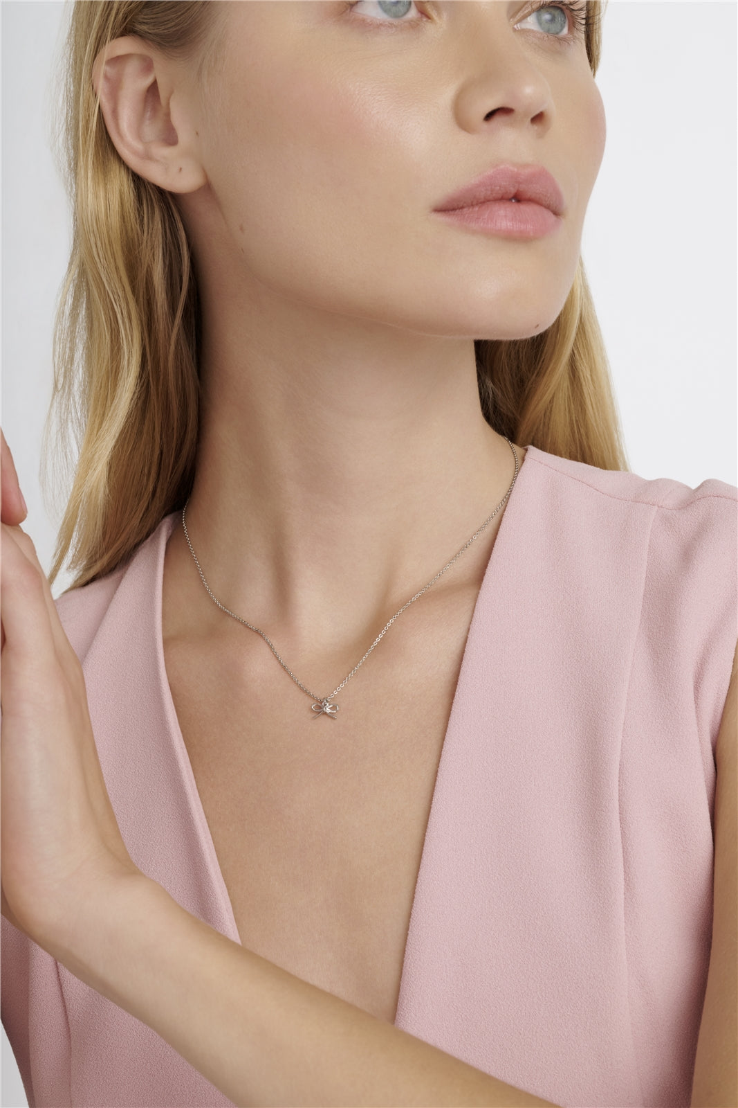 Ted Baker Silver Blaire Mini Metal Bow Necklace