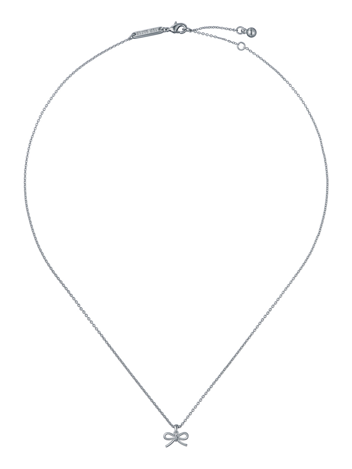 Ted Baker Silver Blaire Mini Metal Bow Necklace