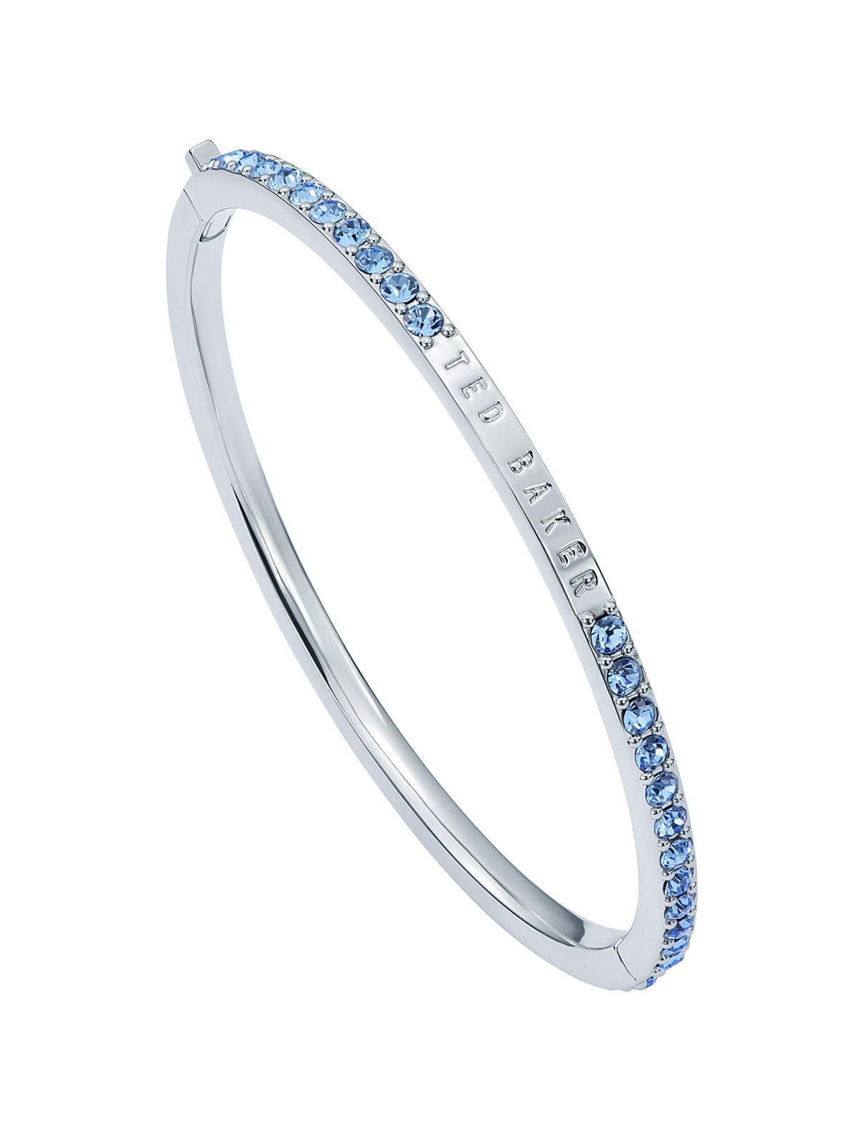 Ted Baker Silver Claudia Pavé Light Blue CZ Bangle