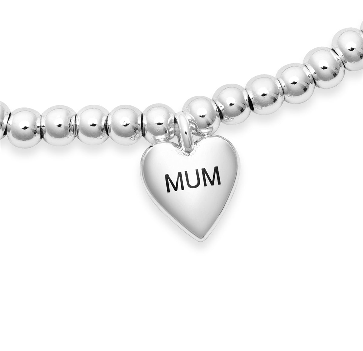 Karma Silver Mum Heart Stretch Bracelet