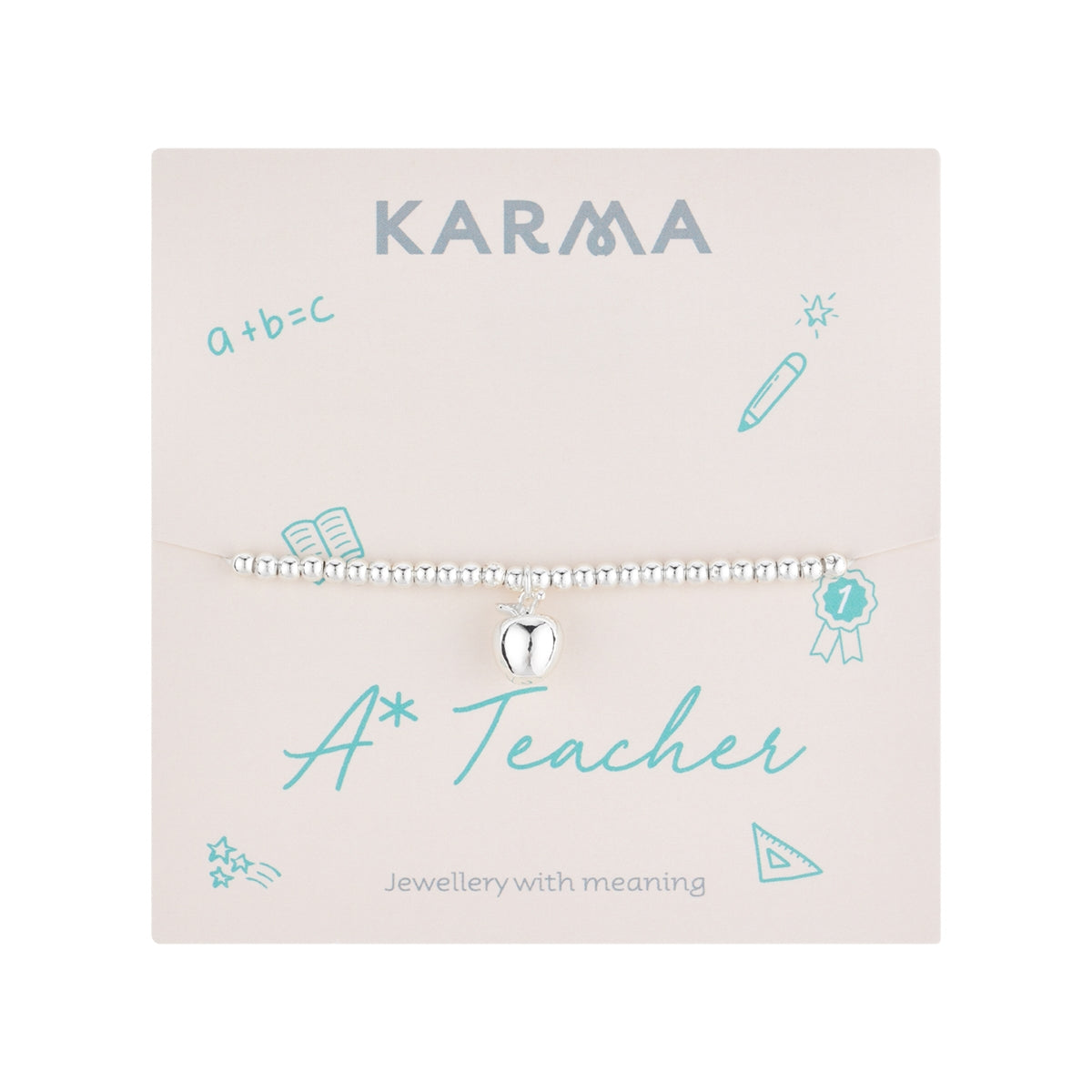 Karma Silver Teacher's Apple Stretch Bracelet