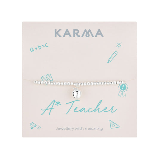 Karma Silver Teacher's Apple Stretch Bracelet