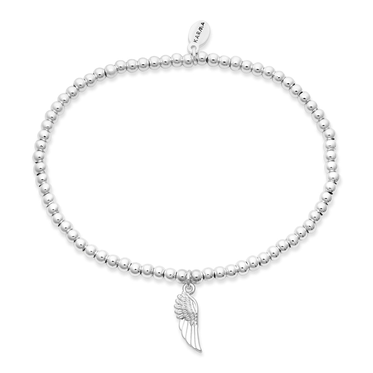 Karma Silver Thinking of You Wing Stretch Bracelet