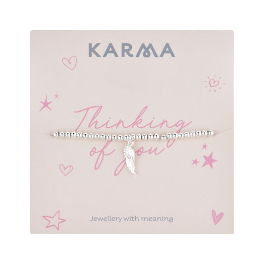 Karma Silver Thinking of You Wing Stretch Bracelet