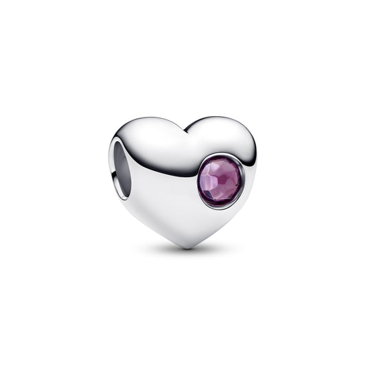 Pandora Silver Engravable February Birthstone Heart Charm