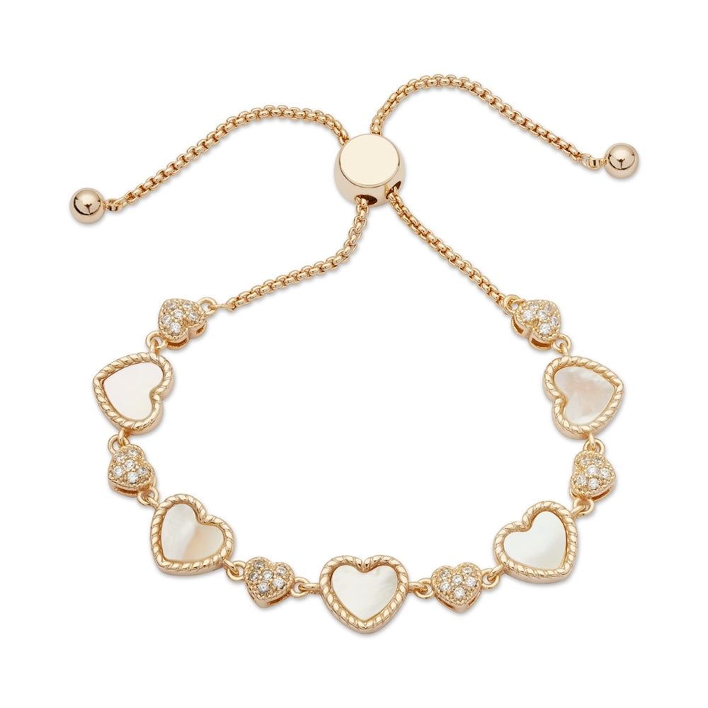 August Woods Gold Mother of Pearl Heart Drop Jewellery Set