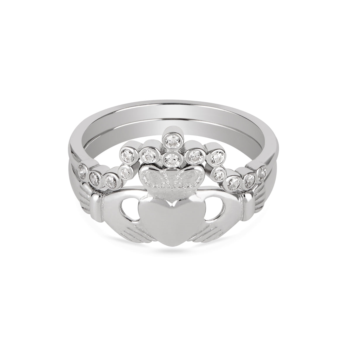 Argento Silver Classic Claddagh Ring Stack