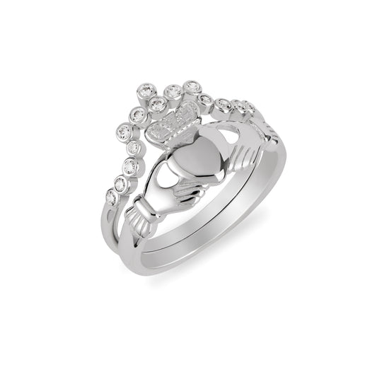 Argento Silver Classic Claddagh Ring Stack