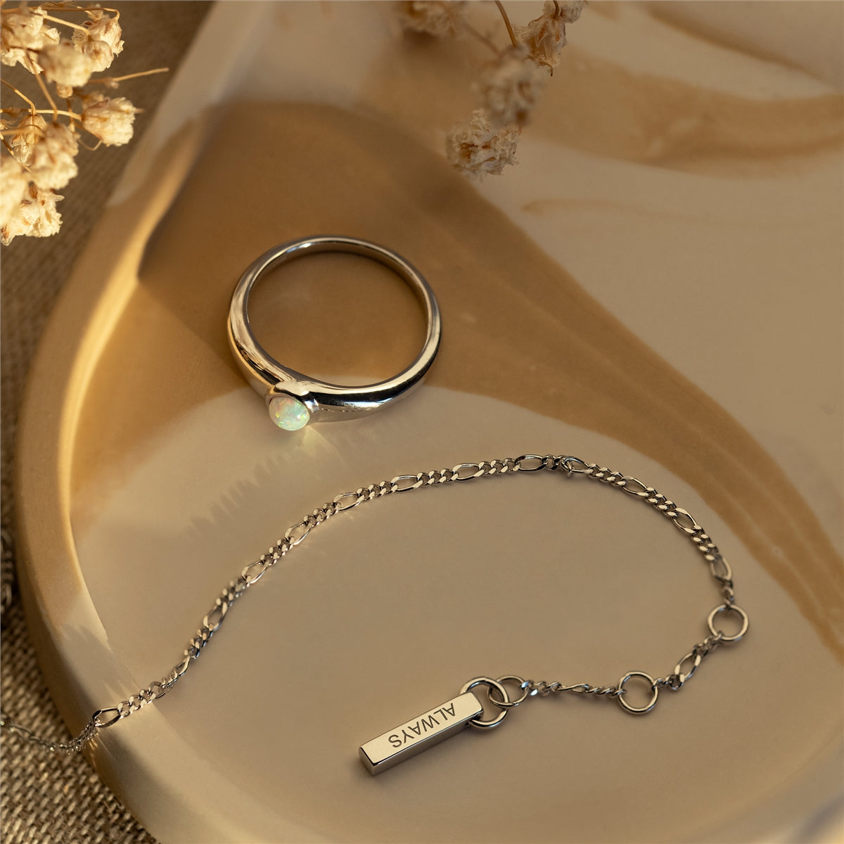 Seek + Find Purpose Silver Opal Ring