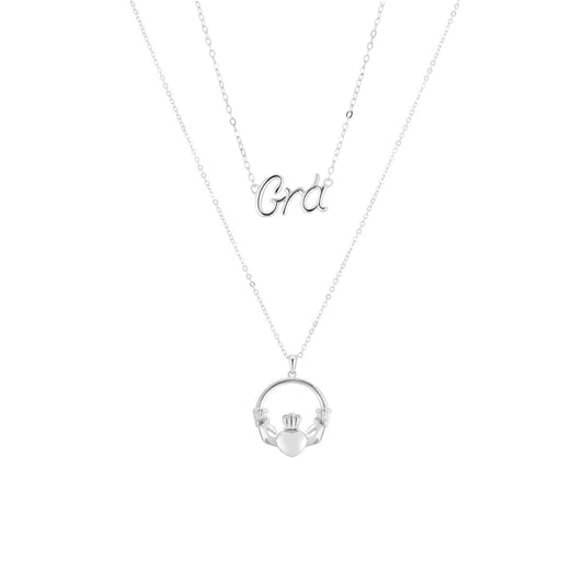 Argento Silver Grá Claddagh Necklace Set