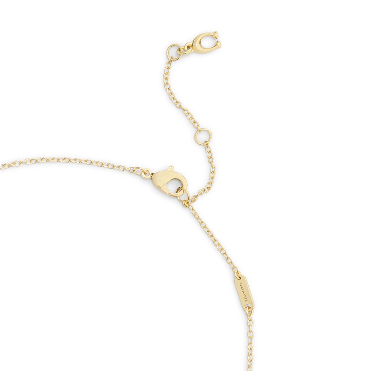 Coach Gold C Logo Crystal Heart Boxed Stud Necklace Set