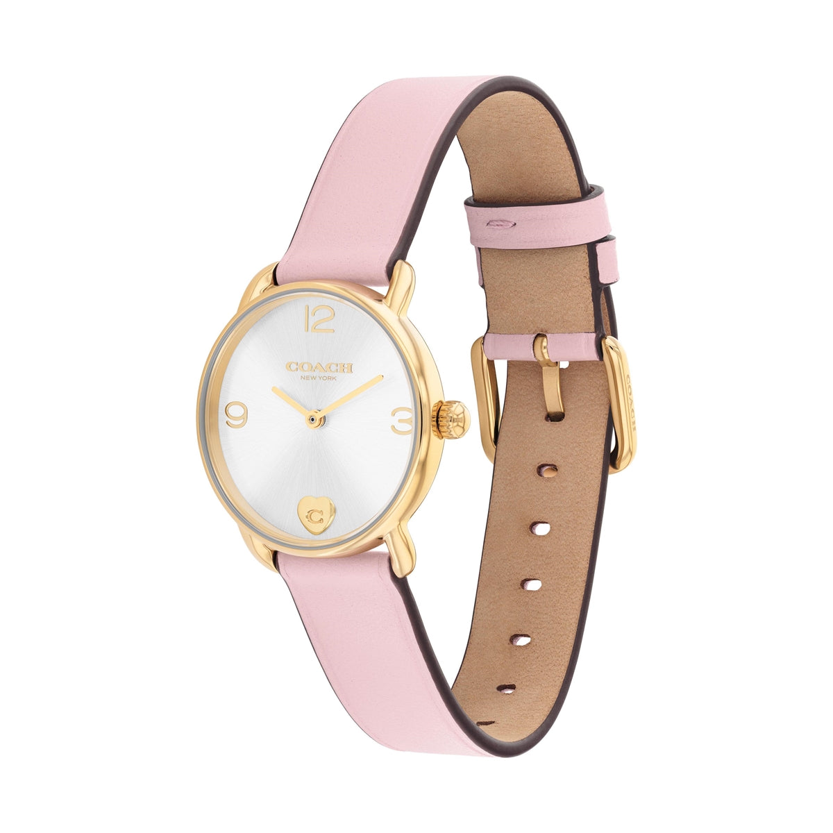Coach Gold Elliot Pink Heart Bracelet Watch Gift Set