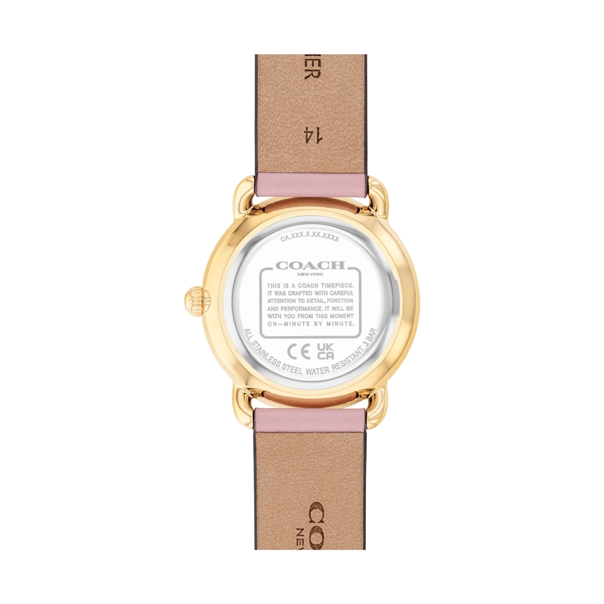 Coach Gold Elliot Pink Heart Bracelet Watch Gift Set