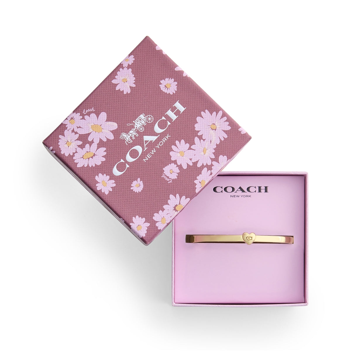 Coach Gold Heart Boxed Bangle
