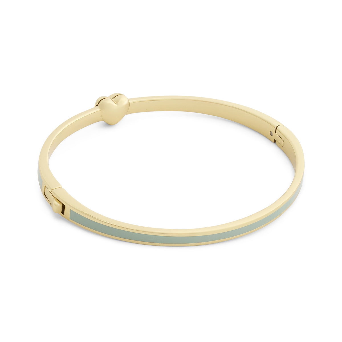 Coach Gold Heart Green Enamel Boxed Bangle