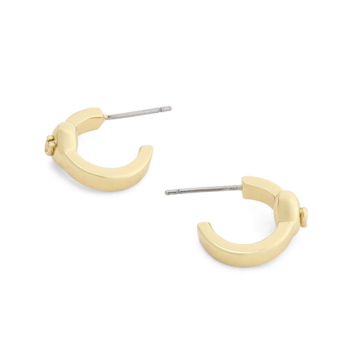 Coach Gold 'C' Heart Huggie Earrings