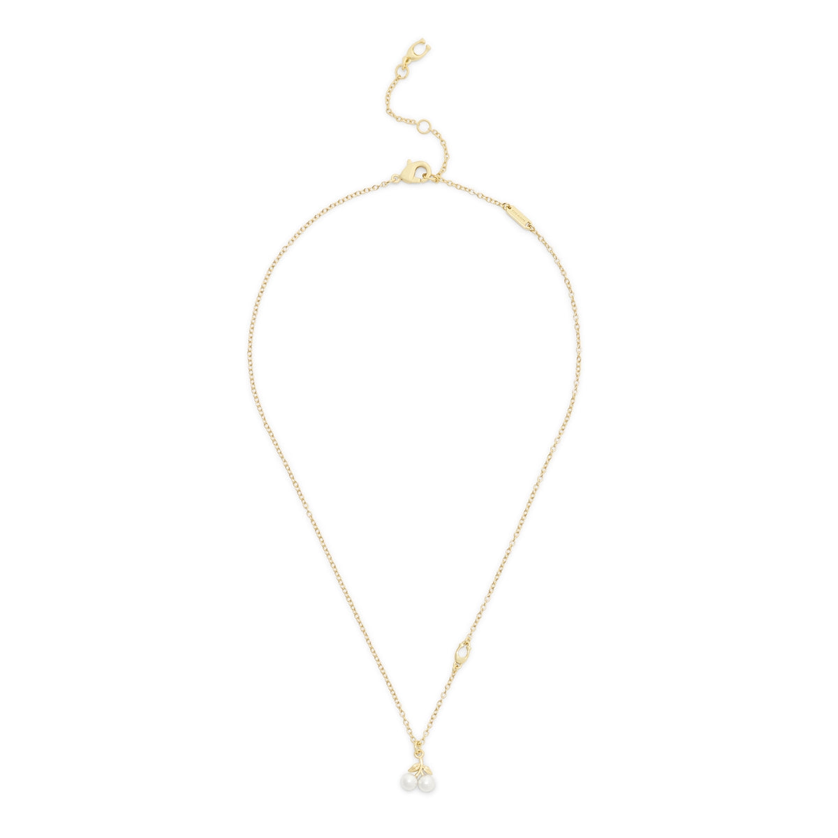 Coach Gold Pearl Cherry Necklace