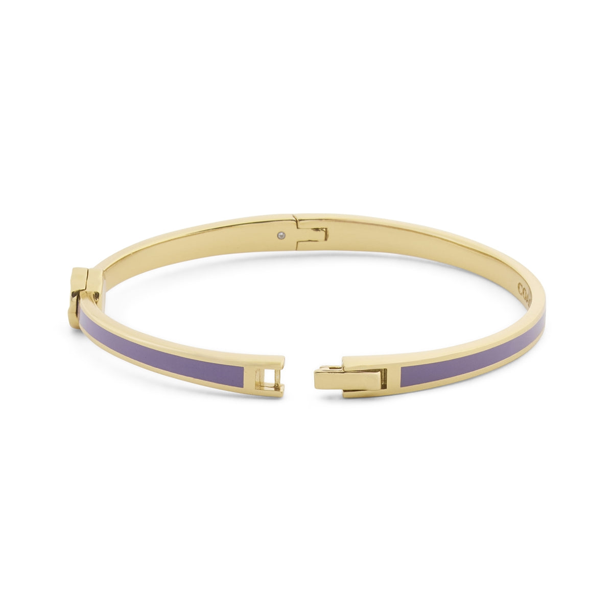 Coach Gold Tea Rose Purple Enamel Boxed Bangle