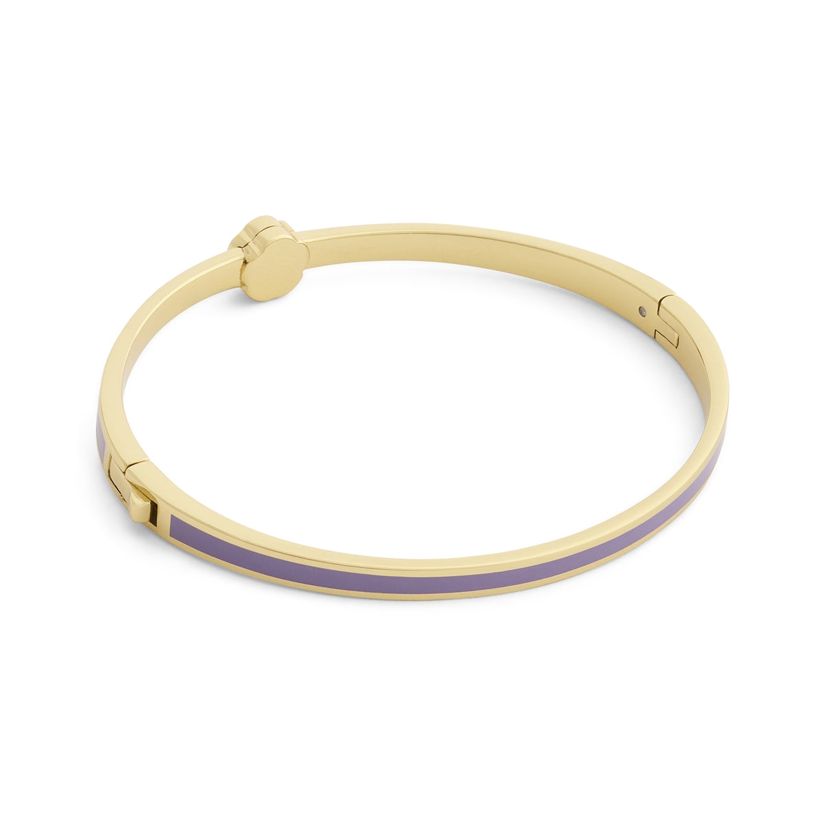 Coach Gold Tea Rose Purple Enamel Boxed Bangle